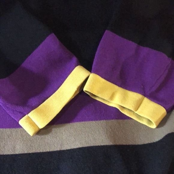 Jones New York sweater dress in black, purple, ecru, yellow, and light gray / L - Picture 13 of 14